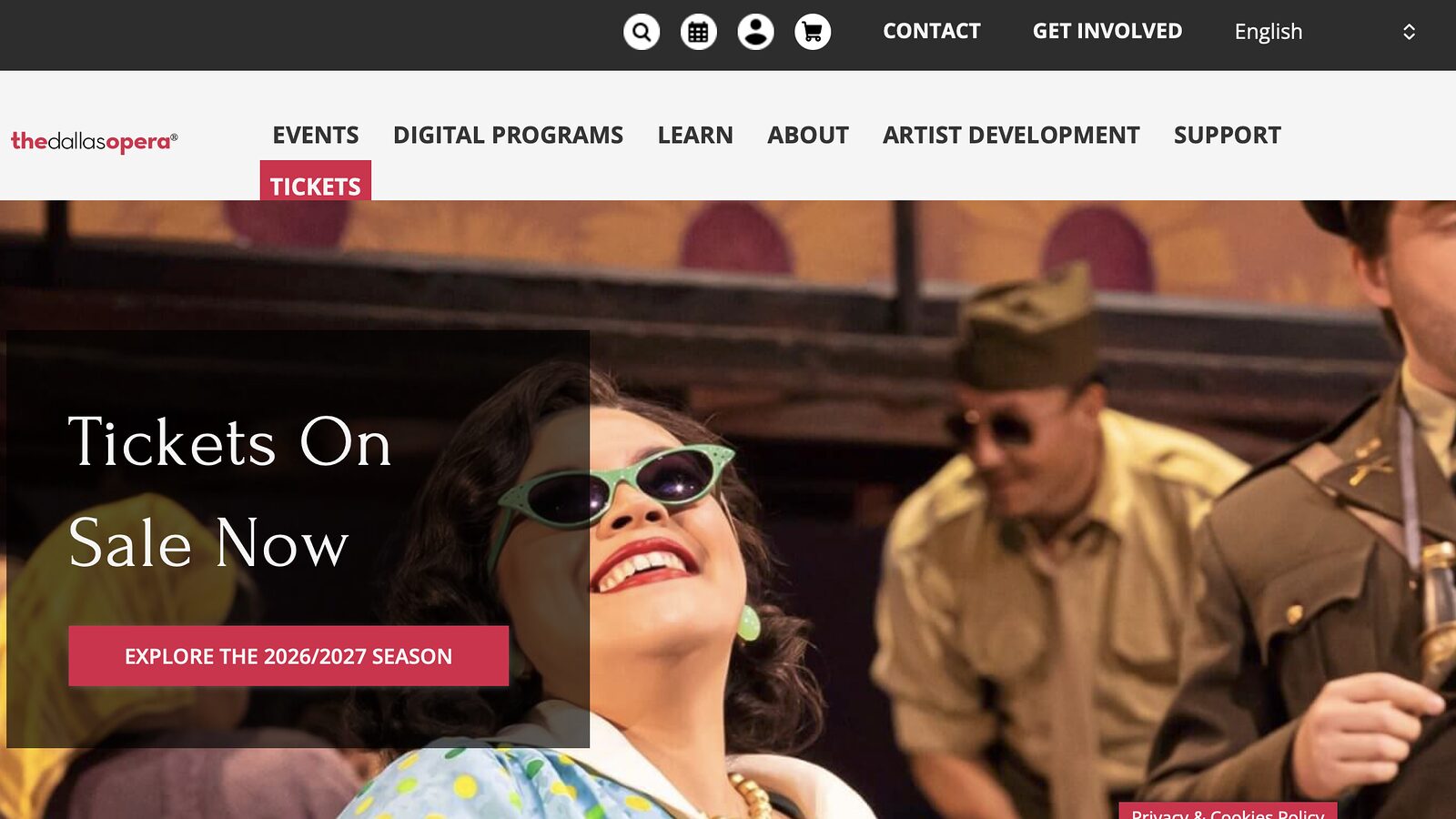Homepage of The Dallas Opera website